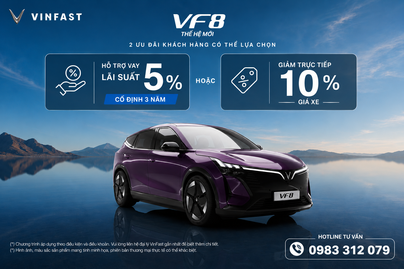 Chính sách trả góp VinFast VF8 All New linh hoạt tùy thuộc nhu cầu khách hàng