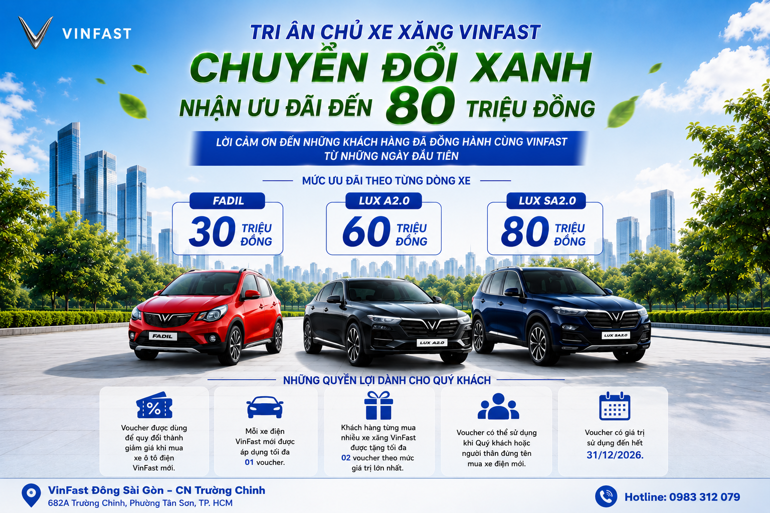 Tri ân chủ xe xăng VinFast chuyển đổi sang xe điện